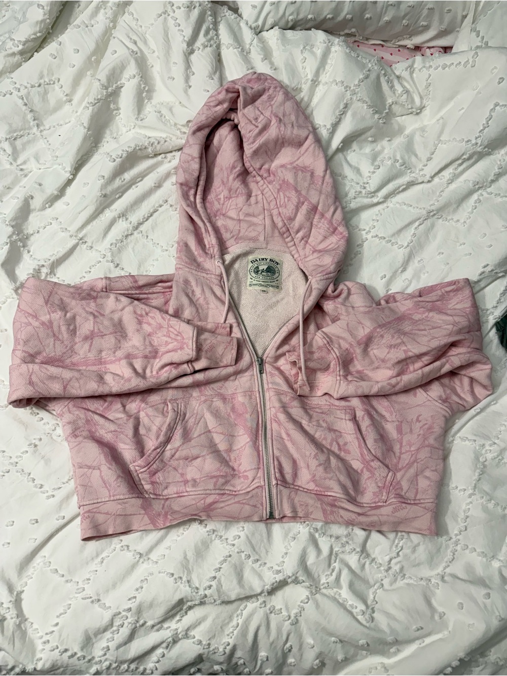 Dairy Boy Cropped Pink Camo Zip